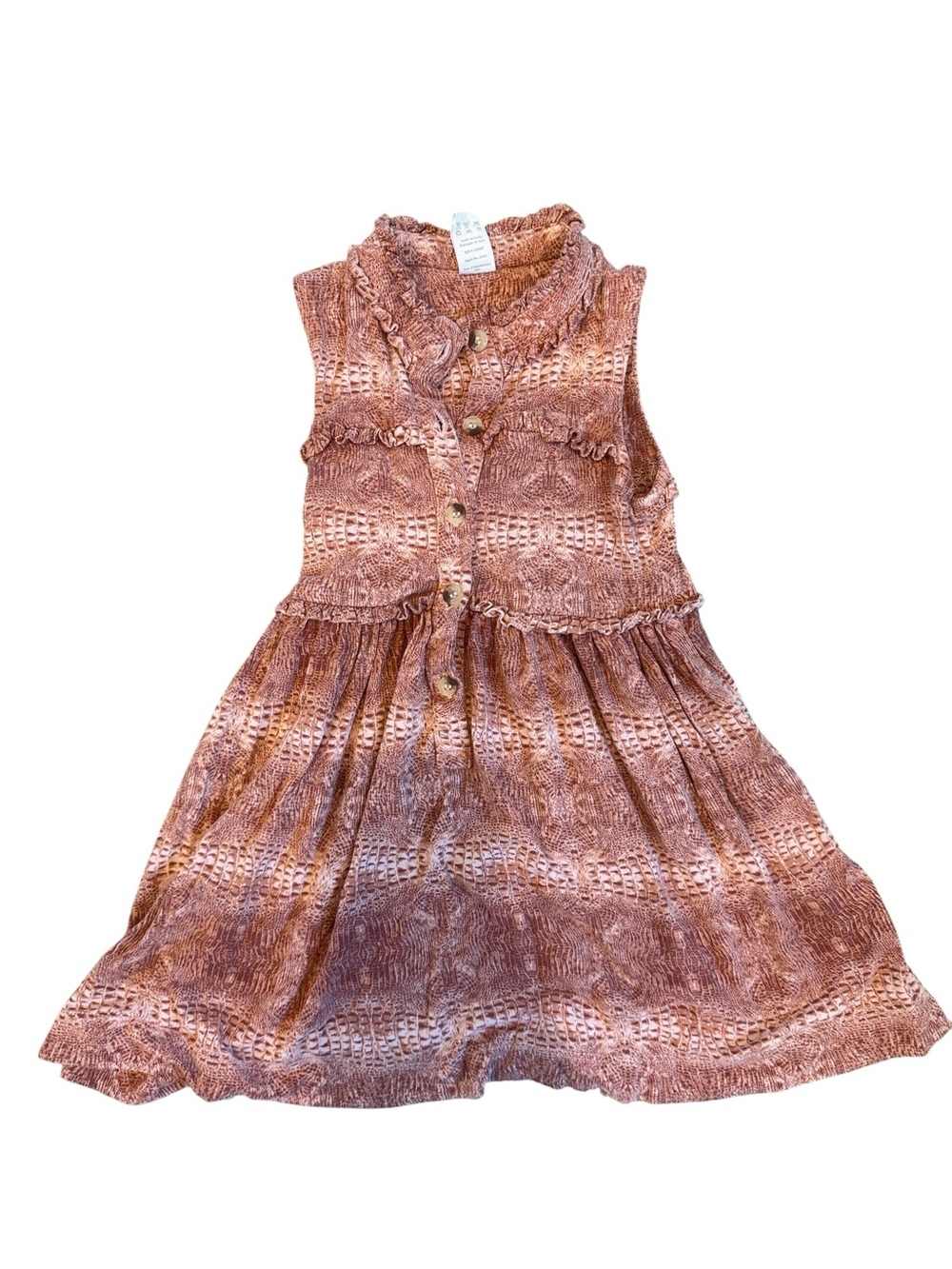 Kate Quinn Rust Pink Girls' Sleeveless Button-Front Dress